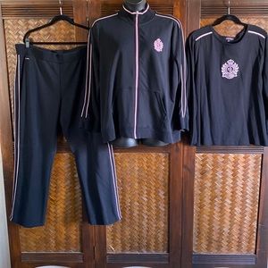 LAUREN Ralph Lauren - Black/pink Athletic(3 piece) 3X
